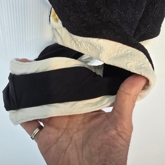 L'Agence Tory Bandeau One Piece Swimsuit Black White Gold Buttons S NEW - Picture 7 of 13